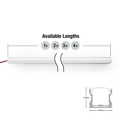 15mm Deep Dot-Free Surface Mount Aluminum Linear LED light 12V - S4 - GekPower