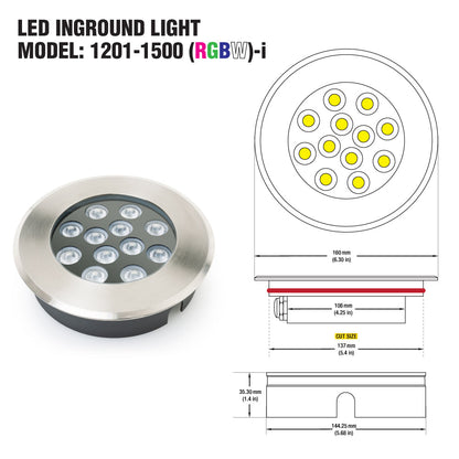 6inch Round Shallow Recessed Changing Color Inground Up light