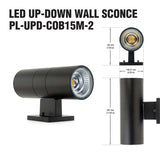 PL-UPD-COB15M-2 Wall Light Up Down Cylindrical, 100-277V 30W 3000K(Warm White) - GekPower