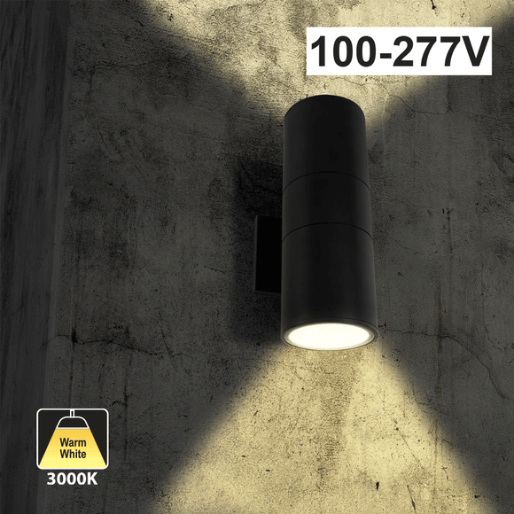 PL-UPD-COB15M-2 Wall Light Up Down Cylindrical, 100-277V 30W 3000K(Warm White) - GekPower