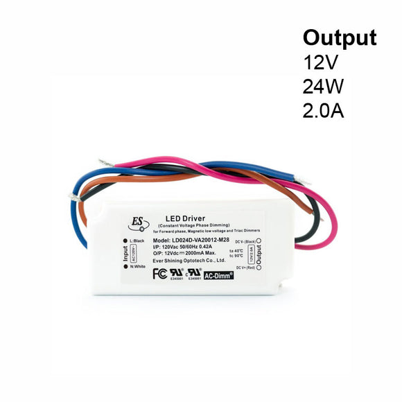 ES J-Box Constant Voltage LED Driver 12V 2A 24W LD024D-VA20012-M28, gekpower