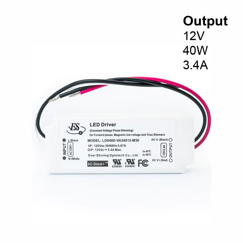 ES SQJ-Box Constant Voltage LED Driver 12V 3.4A 40W LD040D-VA34012-M30, gekpower