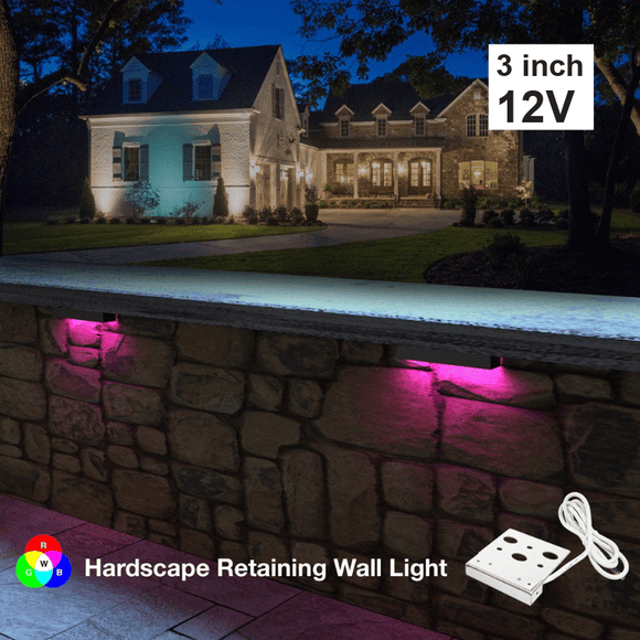 3 inch Color Changing Hardscape Retaining Wall Light, 12V 1W RGBW - GekPower