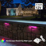 3 inch Color Changing Hardscape Retaining Wall Light, 12V 1W RGBW - GekPower