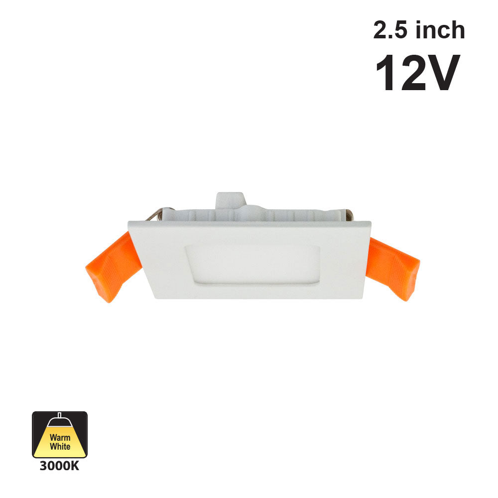 2.5 inch Square Downlights/ Ceiling Lights PDS2V12W3, 12V 3W 3000K(Warm White), gekpower