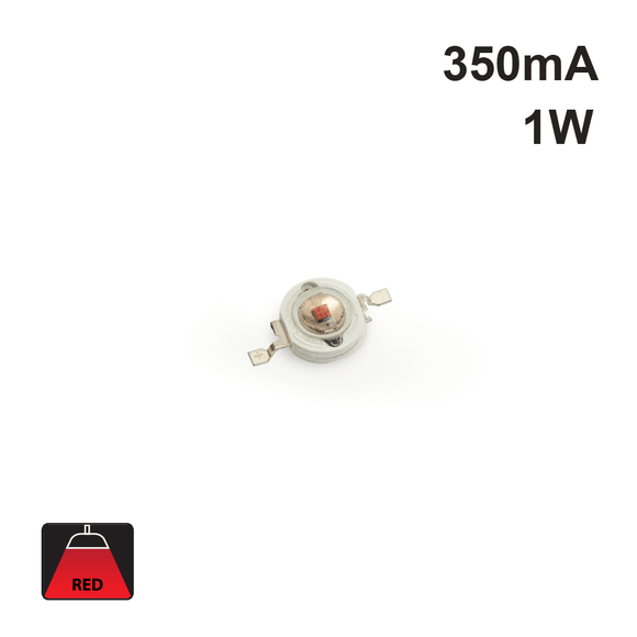 1 Watt SMD LED 350mA 40-50lm- Red - GekPower