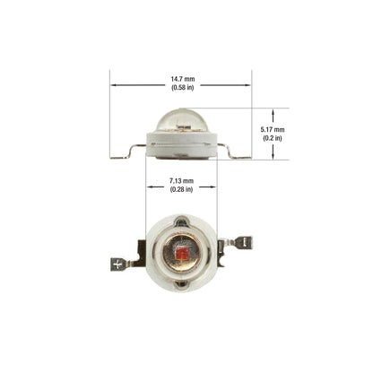 1 Watt SMD LED 350mA 40-50lm- Red - GekPower