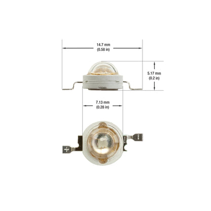 1 Watt SMD LED, 350mA, 35lm, Colors (Blue, Yellow, Green), Gekpower