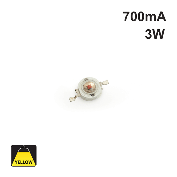 3 Watt SMD LED, 700mA, 60-70lm, Yellow, gekpower