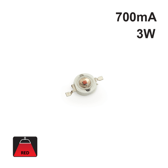 3 Watt SMD LED, 700mA, 70-80lm, Red - GekPower