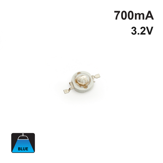 3 Watt SMD LED, 700mA, 40-50lm, Blue, 3.2V