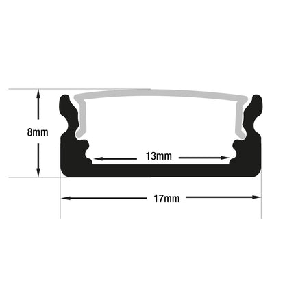 Low Profile Linear Aluminum LED Channel Black for LED Strips 1Meter(3.2ft) VBD-CH-S5B