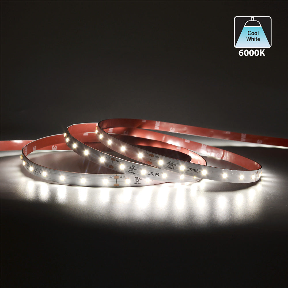 20M(65.6ft) Indoor LED Strip L2835, 24V 1.5(w/ft) 152(Lm/ft) 60(LEDs/m) CCT(2.7K, 3K, 3.5K, 4K, 5K, 6K) - GekPower