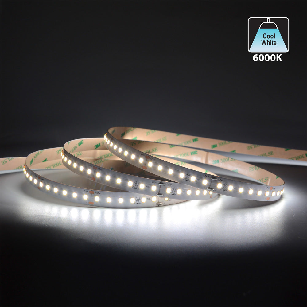 20M(65.6ft) Indoor LED Strip L2835, 24V 3(w/ft) 298(Lm/ft) 120(LEDs/m) CCT(2.7K, 3K, 3.5K, 4K, 5K, 6K) - GekPower