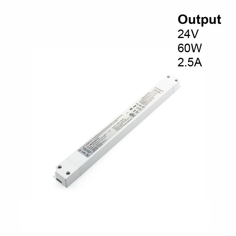 Super Slim VBD-024-060VTSP Triac Dimmable Constant Voltage LED Driver, 24V 2.5A 60W, gekpower