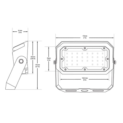 LED Outdoor Flood Light Dimmable, 120-277V 30W 5000K(Daylight)