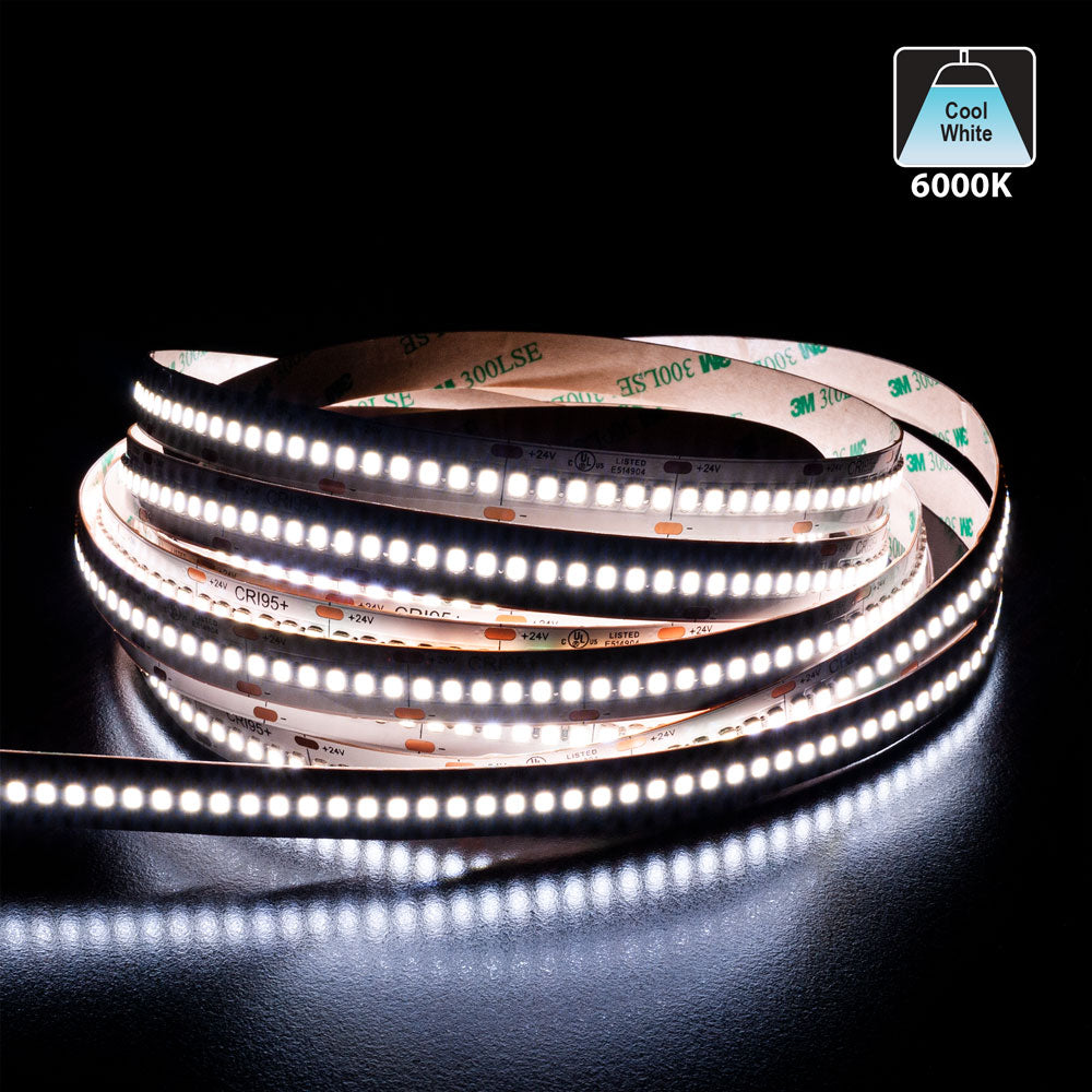 5M(16.4ft) Indoor LED Strip Light 2835, 24V 9(w/ft) 1463-1609(Lm/ft) 240(LEDs/m) CCT(2.7K, 3K, 3.5K, 4K, 5K, 6K)