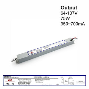 Antron Adjustable Output Current 700-550-350mA with Universal Input Voltage LED Driver 64-107V 75W max AC700S75D-D3