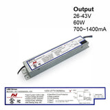 Antron Adjustable Output Current 1400-1050-700mA with Universal Input Voltage LED Driver 26-43V 60W max AC1400S60DL-D3