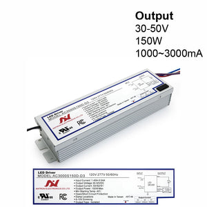 Antron Adjustable Output Current 3000-2000-1000mA with Universal Input Voltage LED Driver 50V 150W max AC3000S150D-D3