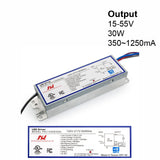 Antron Constant Current Programmable LED Driver with Custom Output Current 350-1250mA 15-55V 30W max PAC1250S30DL