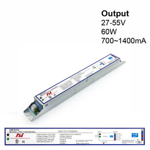 Antron Constant Current Programmable LED Driver with Custom Output Current 700-1400mA 27-55V 60W max PAC1400S60DL