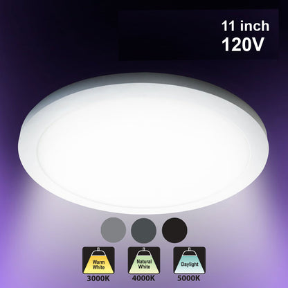 11 inch Round Dimmable Recessed LED Downlight / Ceiling Light ,120V 3CCT(3K, 4K, 5K), gekpower