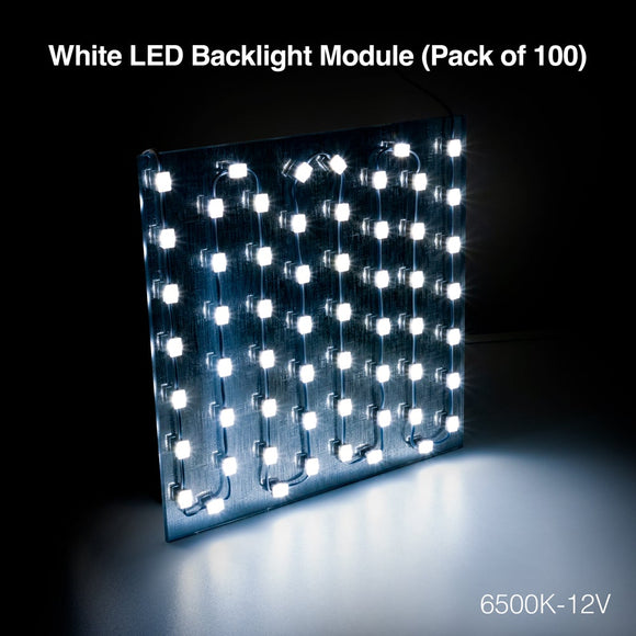 LED Module Backlighting for sign, 1-LED 12V 6500K (Pack of 100), Gekpower