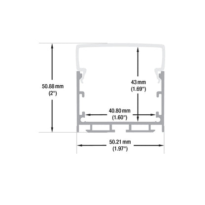 Square Diffuser LED Channel for LED Strips VBD-CH-S1-2