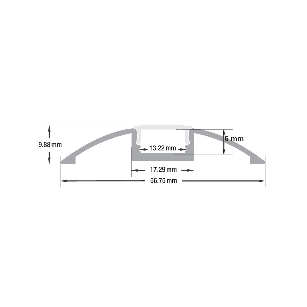 Diffuser Linear Aluminum LED Channel for LED Strips 2Meter(6.5ft) VBD-CH-S2-2