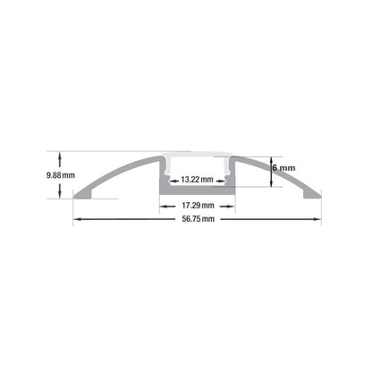 Diffuser Linear Aluminum LED Channel for LED Strips 2Meter(6.5ft) VBD-CH-S2-2