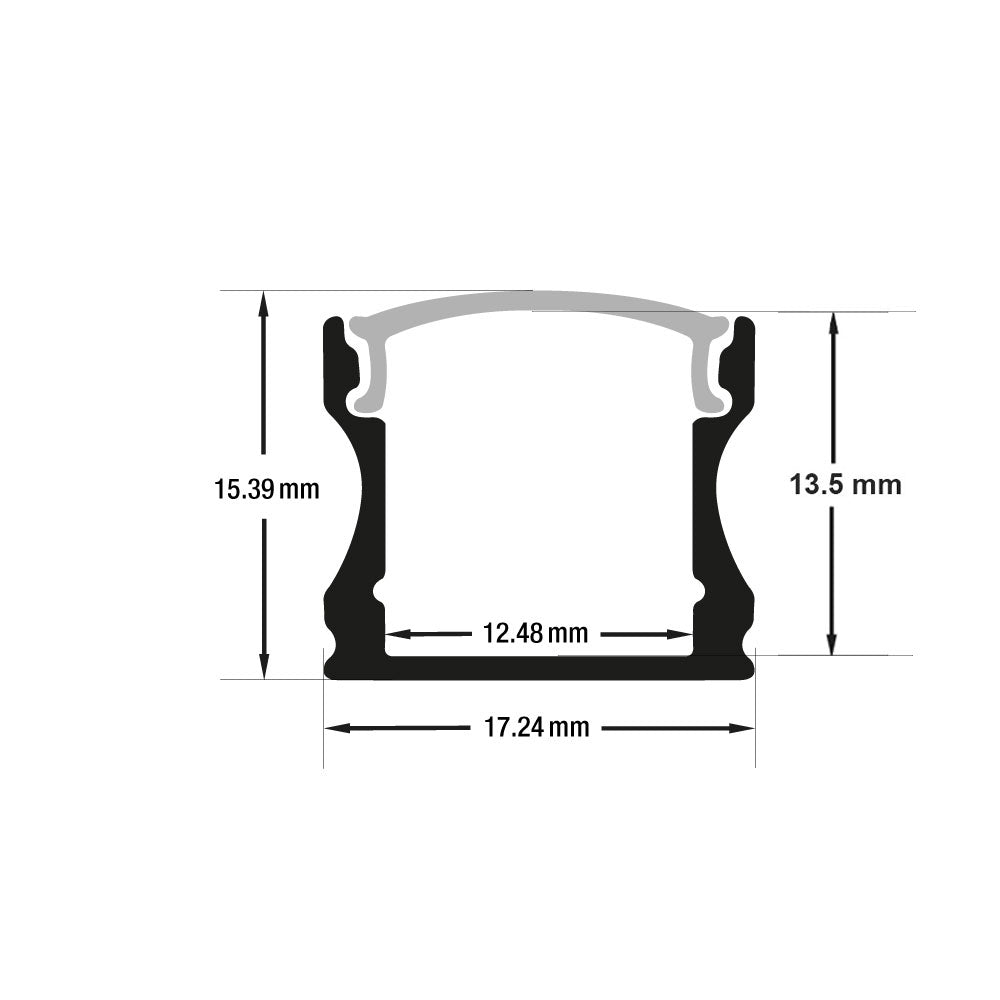 Deep Linear Aluminum LED Channel Black for LED Strips 2Meters(6.5ft) VBD-CH-S4B-2