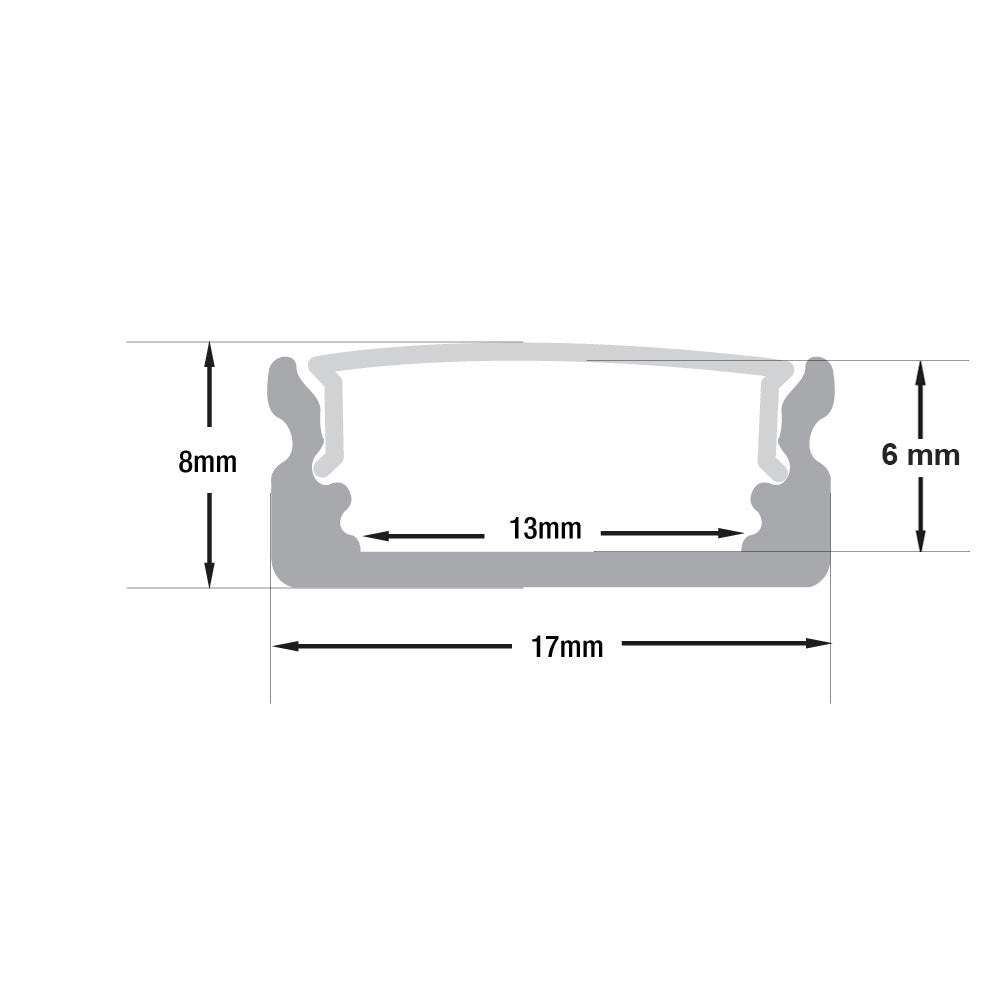 Low Profile Linear Aluminum LED Channel for LED Strips 2Meters(6.5ft) VBD-CH-S5-2