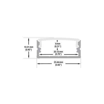 Linear Aluminum LED Channel for LED Strips 2Meters(6.5ft) VBD-CH-S6-2