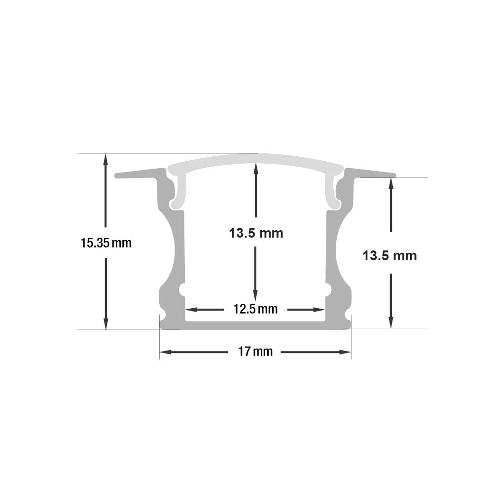 Deep Recessed Linear Aluminum LED Channel for LED Strips 2Meters(6.5ft) VBD-CH-RF1-2