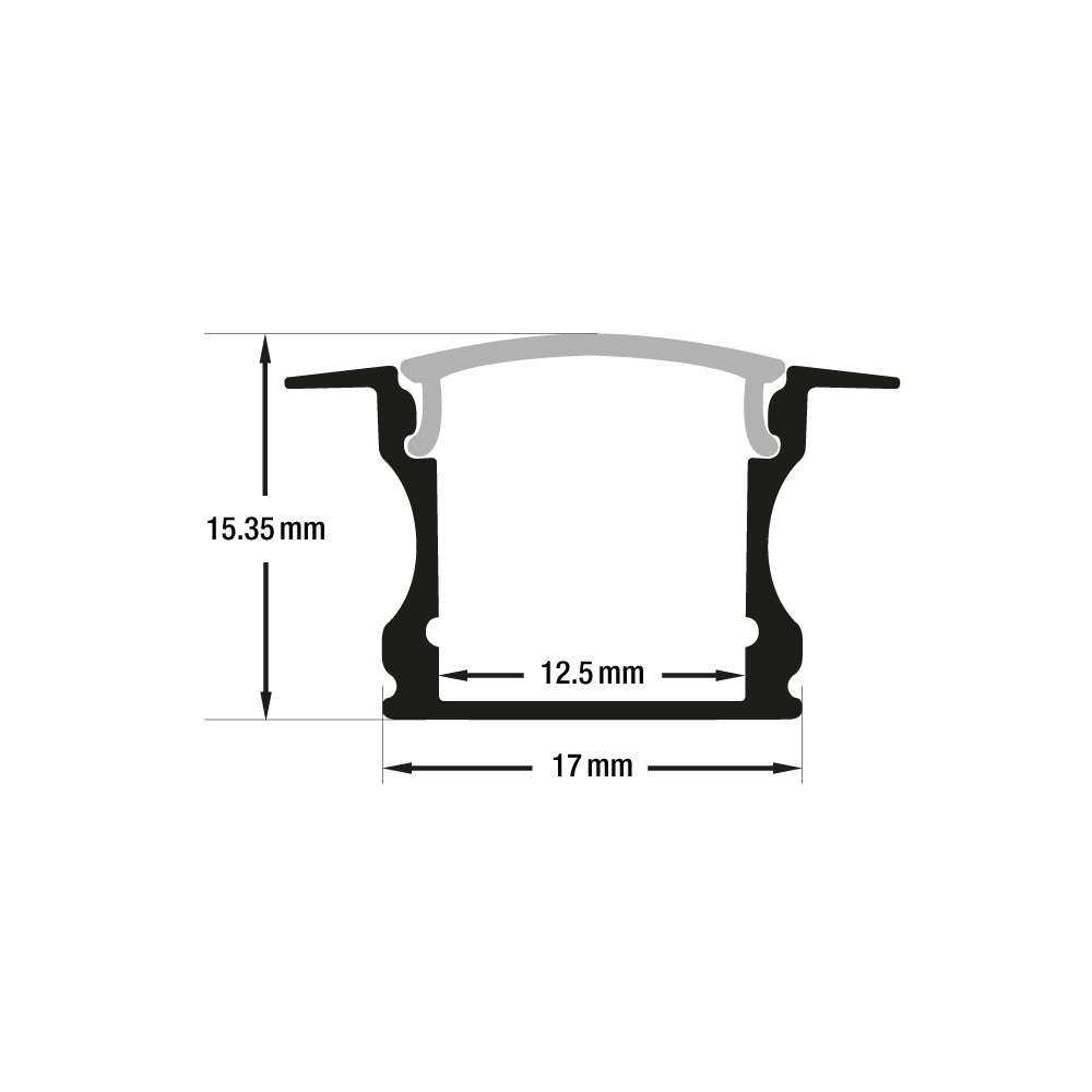 Deep Recessed Linear Aluminum LED Channel Black for LED Strips 1Meter(3.2ft) VBD-CH-RF1B, Gekpower