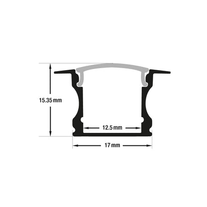 Deep Recessed Linear Aluminum LED Channel Black for LED Strips 1Meter(3.2ft) VBD-CH-RF1B, Gekpower