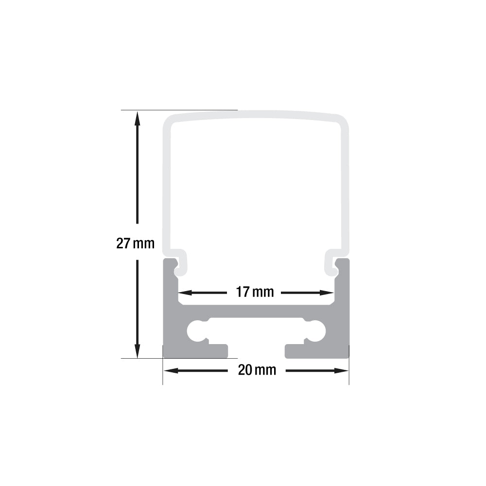 Linear Aluminum LED Channel for LED Strips 1Meter(3.2ft) VBD-CH-RF3, Gekpower