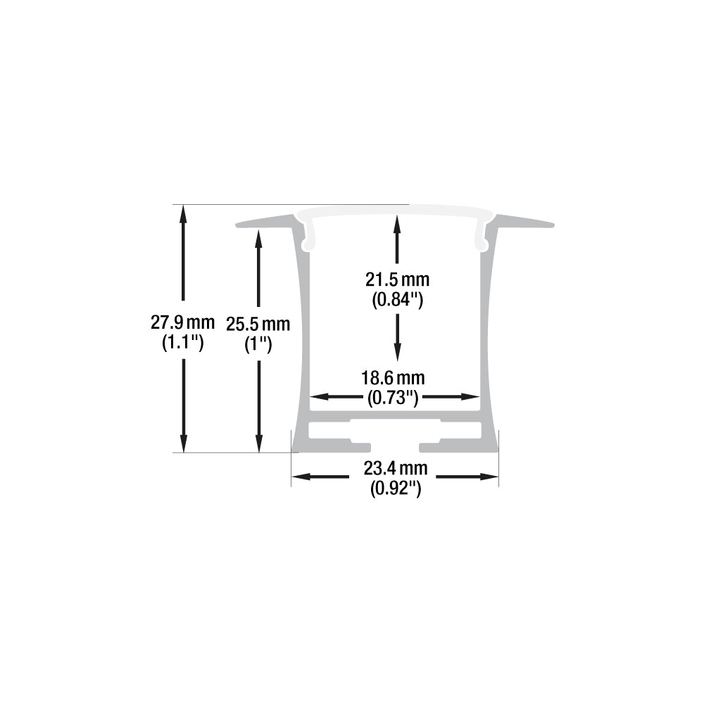 Linear Aluminum LED Channel for LED Strips 2Meters(6.5ft) VBD-CH-RF4-2