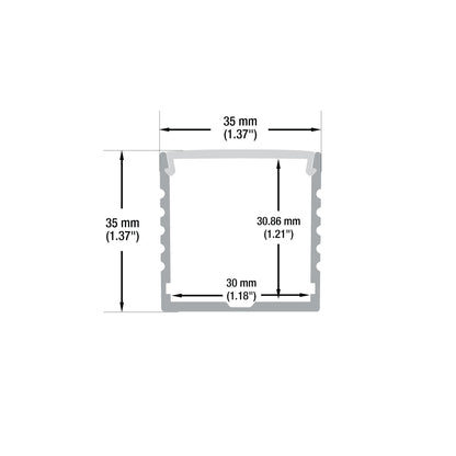Diffuser Linear Aluminum LED Channel for LED Strips 2Meters(6.5ft) VBD-CH-RF5-2
