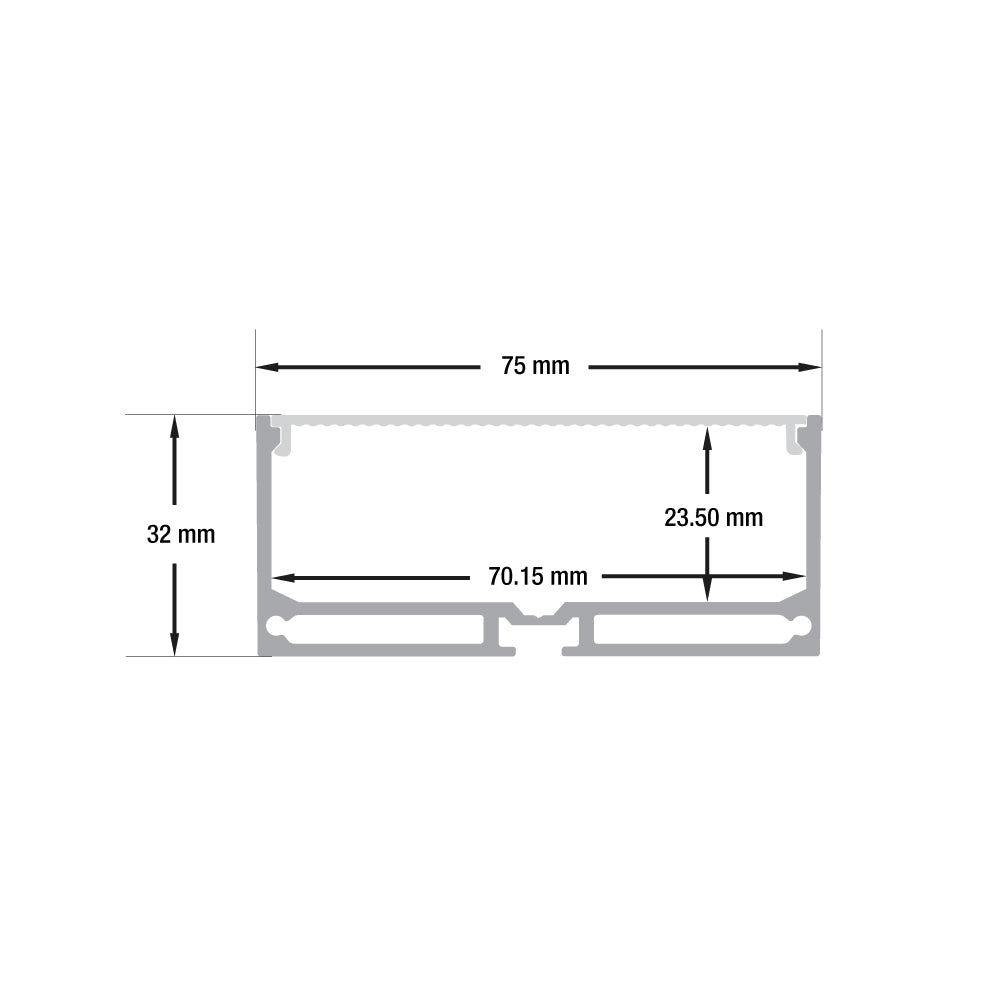 VEROBOARD Linear Aluminum Channel for LED Strips 1Meter(3.2ft) VBD-CH-RF8 - GekPower