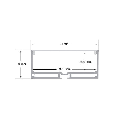 VEROBOARD Linear Aluminum Channel for LED Strips 1Meter(3.2ft) VBD-CH-RF8 - GekPower