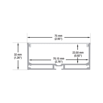Linear Aluminum LED Channel for LED Strips 2Meters(6.5ft) VBD-CH-RF8-2