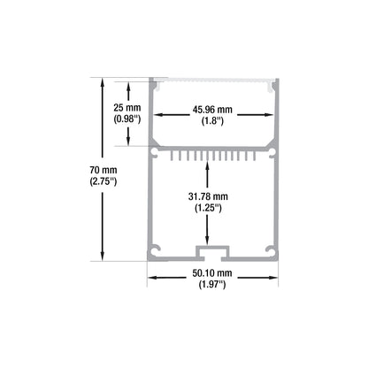 Linear Aluminum LED Channel with Internal Driver 2Meter(6.5ft) VBD-CH-RF10-2