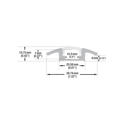 Multi Floor Transition Aluminum LED Channel for LED Strips 2Meter(6.5ft) VBD-CH-W2-2 (Walkway/Floor)