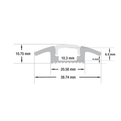 Multi Floor Transition Aluminum LED Channel for LED Strips 2Meter(6.5ft) VBD-CH-W2-2 (Walkway/Floor)