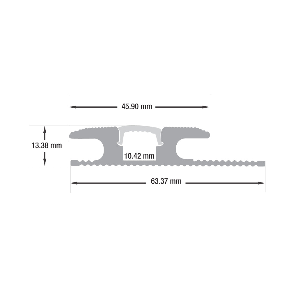 Multi Floor Transition Aluminum Channel for LED Strips 1Meter(3.2ft) VBD-CH-W3 (Walkway/Floor) - GekPower