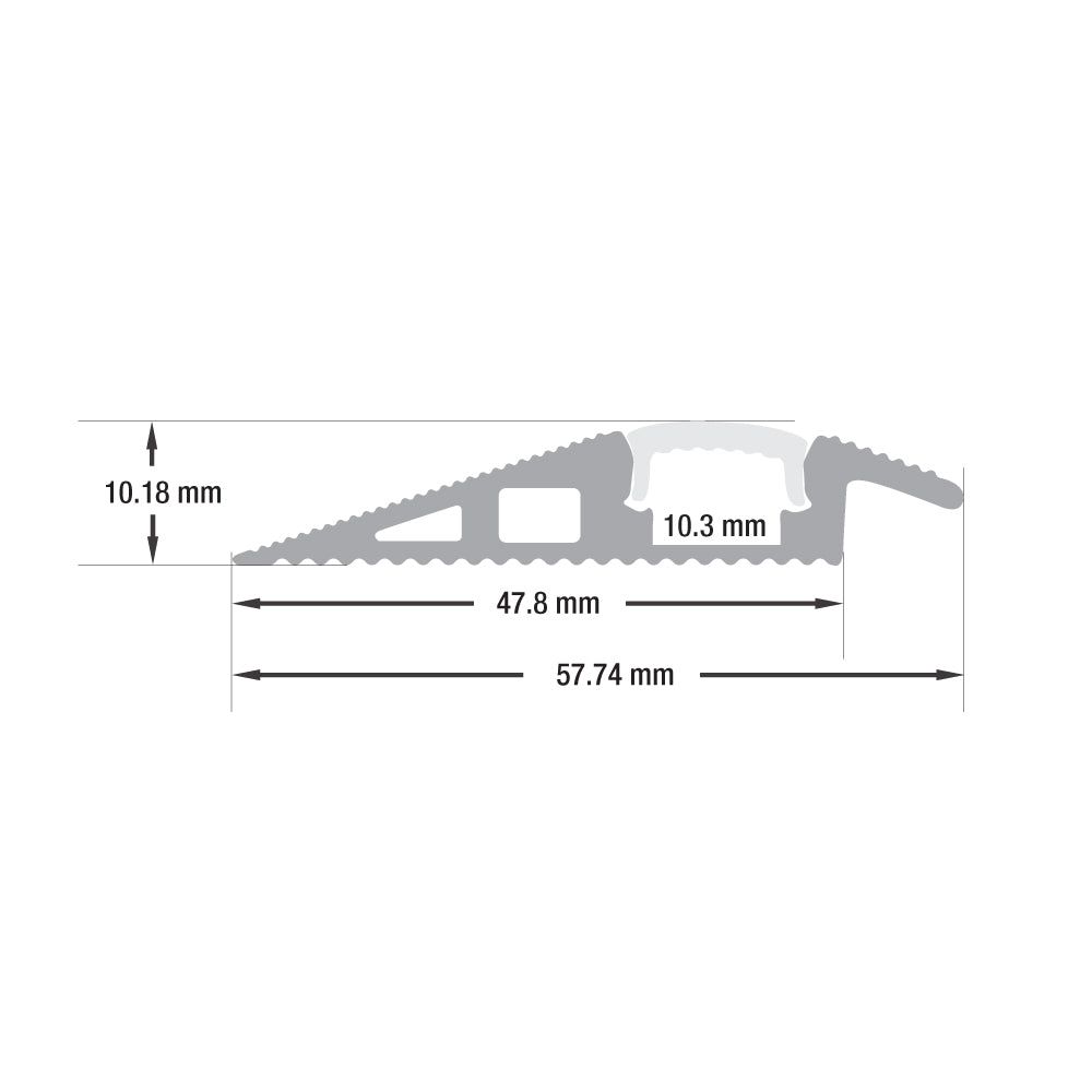 Multi Floor Transition Aluminum Channel for LED Strips 1Meter(3.2ft) VBD-CH-W4 (Walkway/Floor) - GekPower