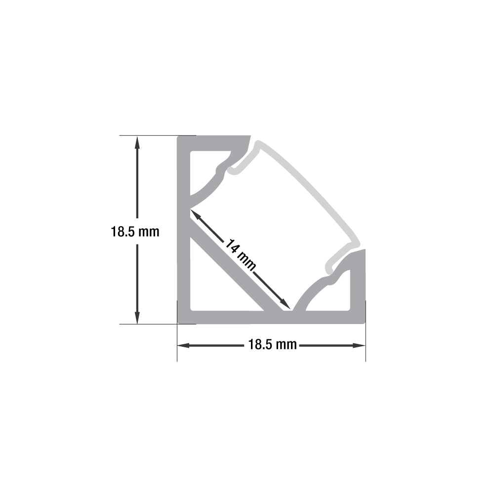 Corner Mount Linear Aluminum LED Channel for LED Strips 1Meter(3.2ft) VBD-CH-C2, Gekpower