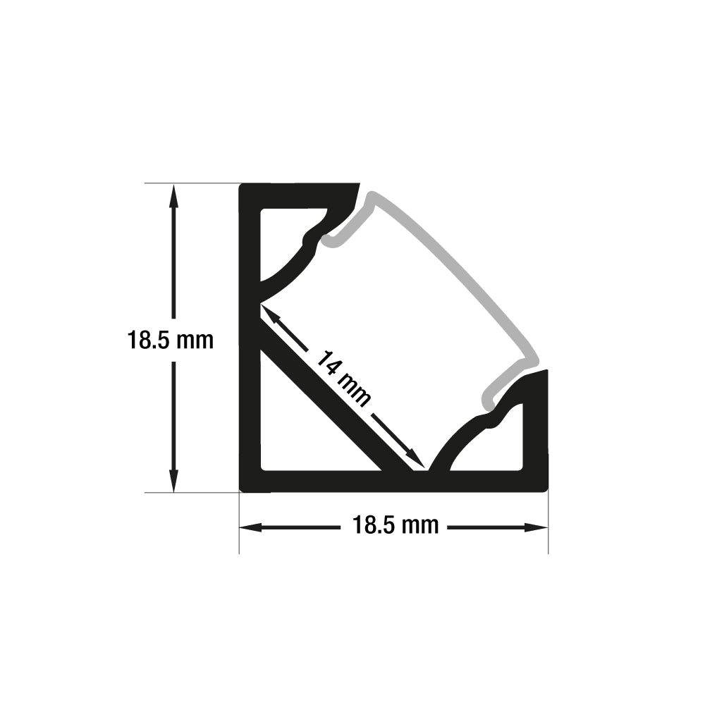 Corner Mount Linear Aluminum LED Channel Black for LED Strips 1Meter(3.2ft) VBD-CH-C2B, Gekpower